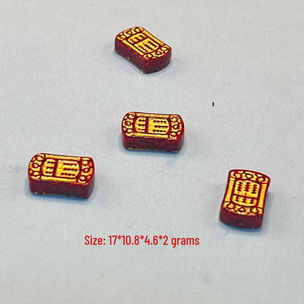 Original Gold-Plated Cinnabar Turtle Shell Fu Plaque and Gourd Pouch Accessories