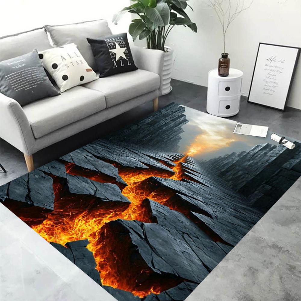 3D Ковры Ковер Лава Магма для Декора Спальни Гостиной Большие Ковры Прикроватный Нескользящий Коврик Домашний Входной Коврик