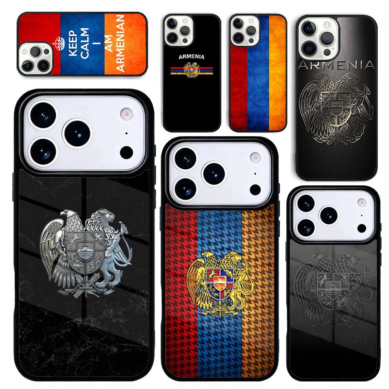 Чехол Case для iPhone 17 Air 16 Pro Max 15 Plus 11 13 Mini 14 12 Задняя крышка телефона Армения Флаг армян мягкий
