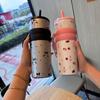Pink Flower Red Cherry Vacuum Cup Bow Direct Drinking Cup Portable Vacuum Cup  Boys and Girls
