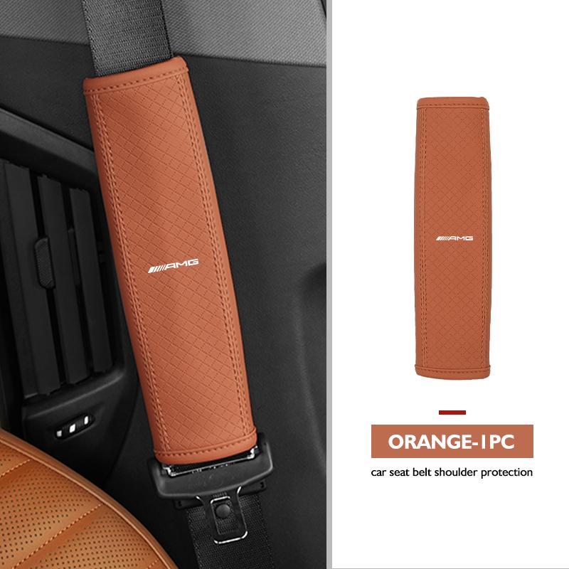 CSF1 Leather Car Seat Belt Cover Shoulder Protection Strap Pad For Mercedes Benz AMG W202 W212 W213 W220 W221 W222 C180 C200 C260
