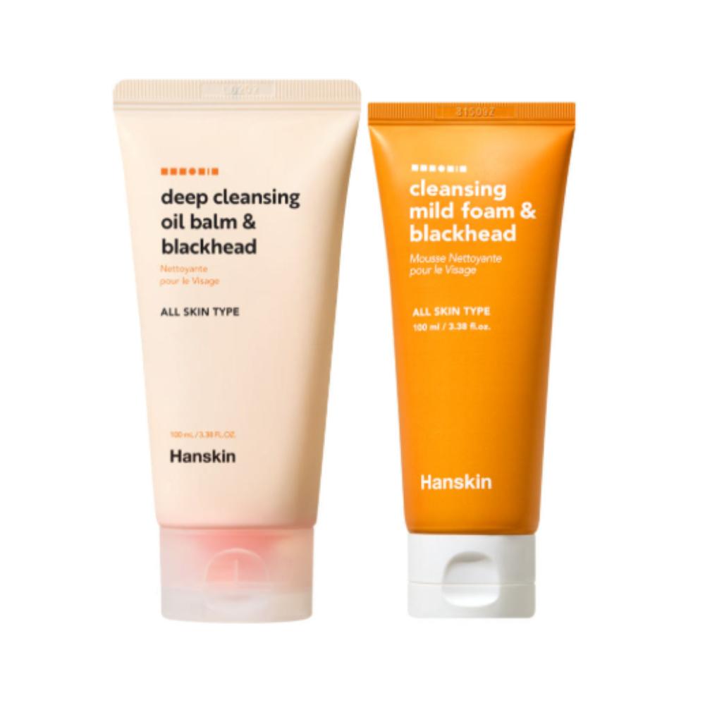 Hanskin Deep Cleansing Oil Balm & Blackhead 100ml + Mild Cleansing Foam 100ml Set