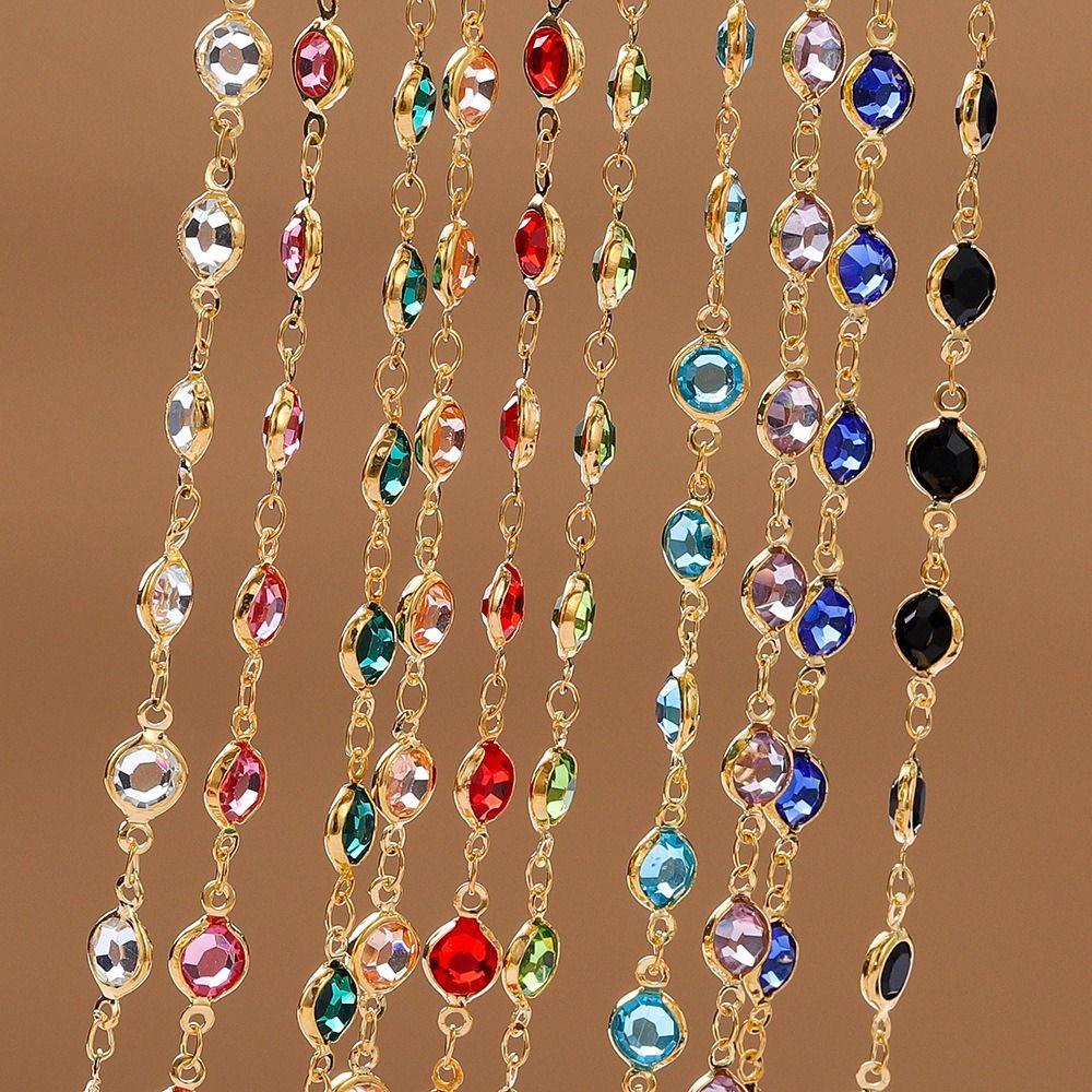 Shiny Necklace Chain Crystal Beads Beaded Making 1Meter Crystal Beads Chains