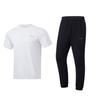 Quick-Drying Lightweight Breathable Short Sleeve Solid Color Long Pants Casual Sports Set Unisex Sportswear AYKU835-1+ATSU817-2