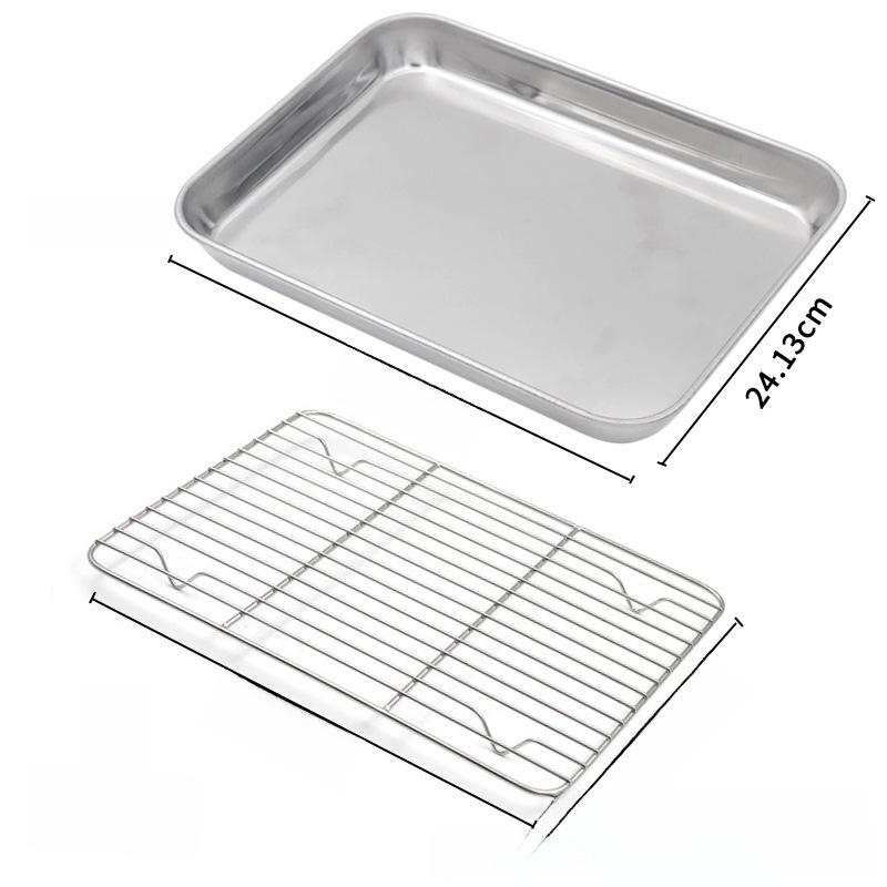 Прямоугольная тарелка из нержавеющей стали с фильтром-сеткой для жарки, приготовления на гриле и на пару