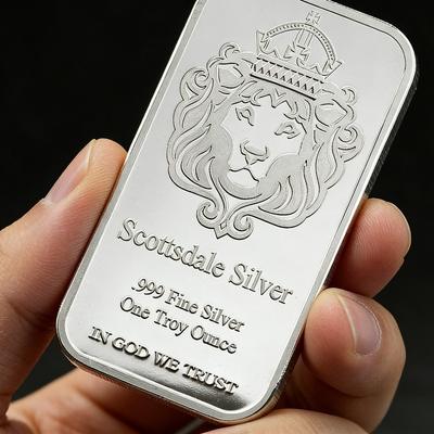 1 шт. Имитация Серебряный Слиток Монета Квадратный Серебряный Блок Памятная Монета Коллекционный Сувенир Монета для Коллекции и Декора