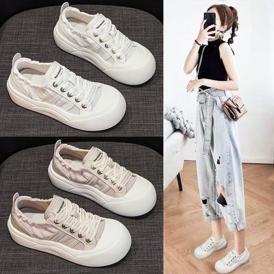 Белые туфли с мягкой подошвой для женщин, новые весенние и летние повседневные женские туфли с толстой подошвой, универсальные спортивные туфли