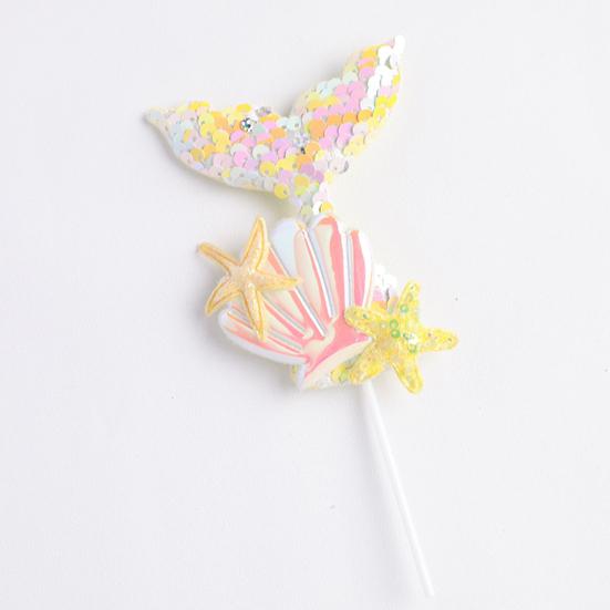 Топпер для кекса Изысканный красивый легкий топпер для торта Хвост русалки Топпер для кекса День рождения Десертная вставка Топпер для кекса