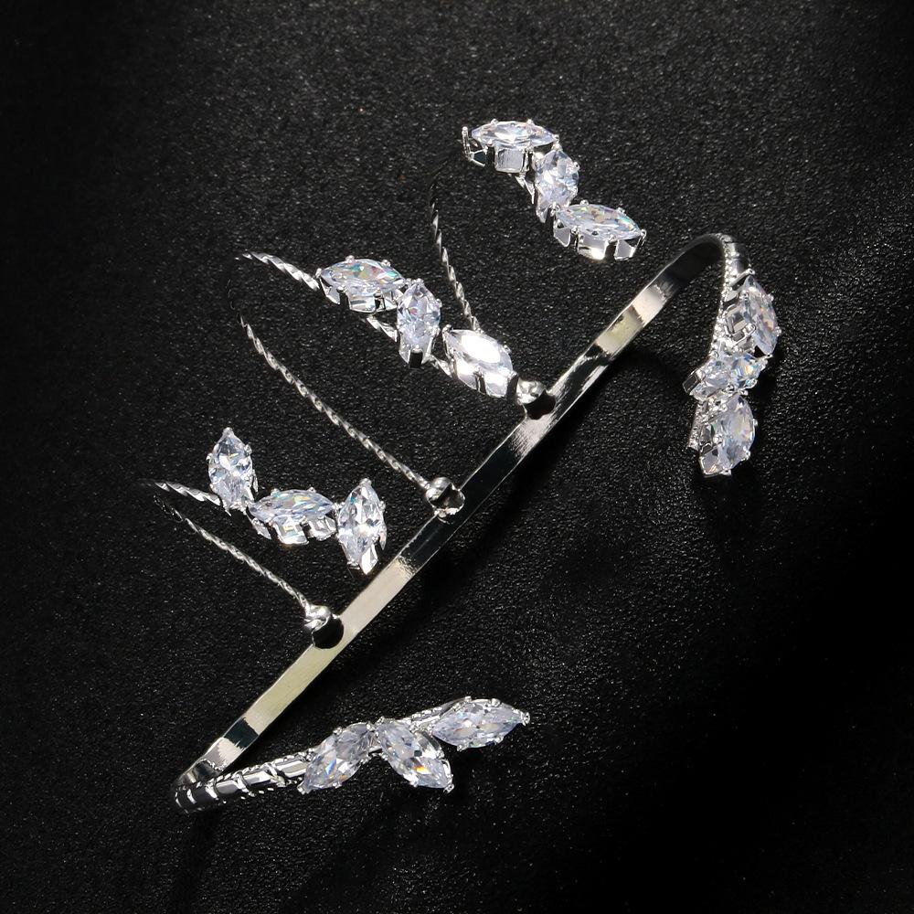 Модный открытый браслет из листьев циркония для женщин, праздничный подарок, блестящие бриллианты, регулируемые аксессуары для рук