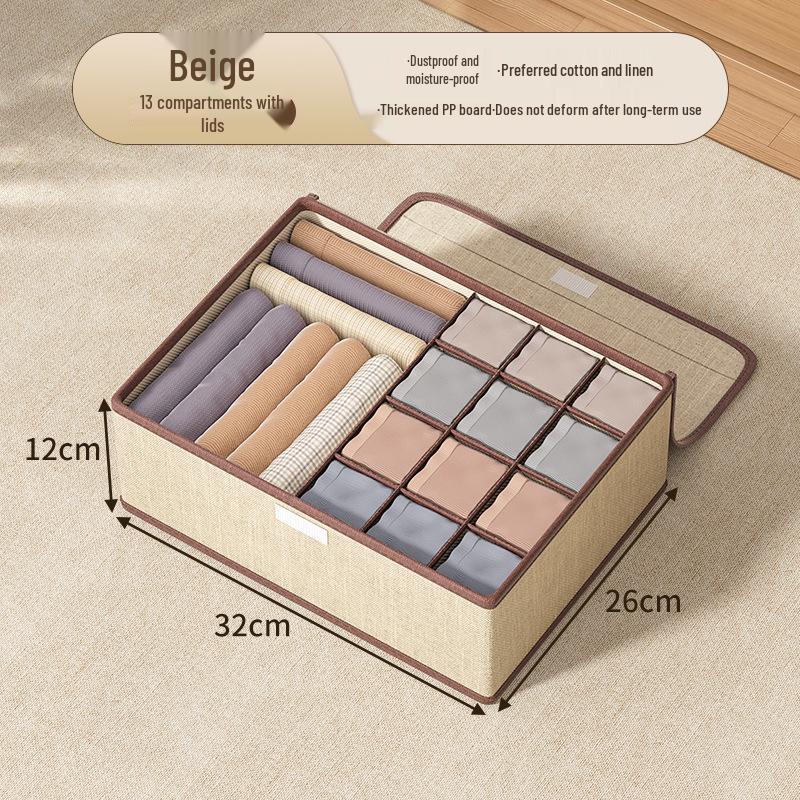 Three-in-One Underwear and Sock Organizer with Lid