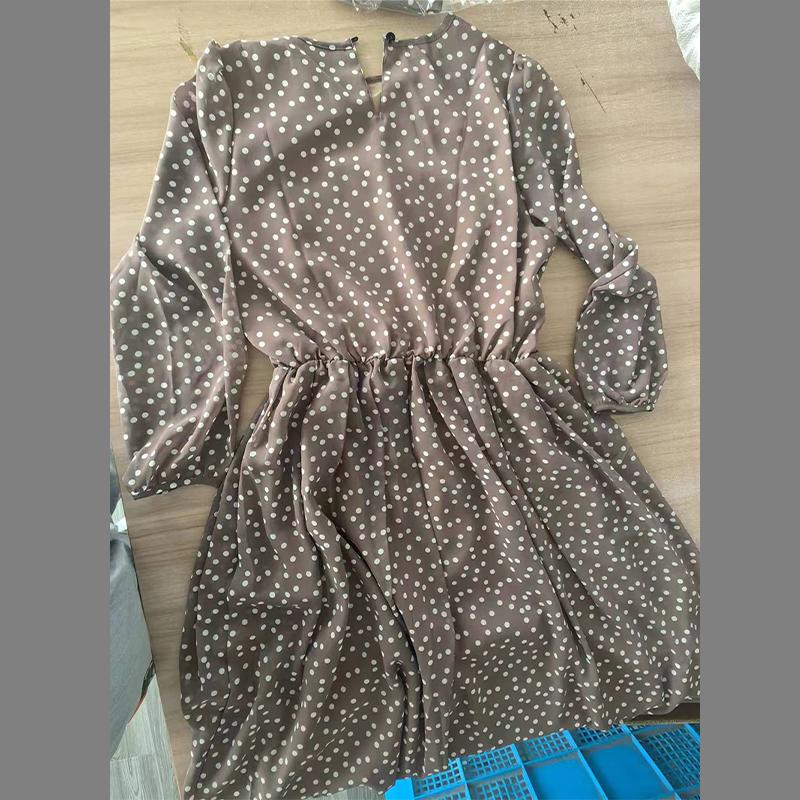 Sexysexy прочное модное винтажное женское шифоновое платье в горошек Осеннее модное повседневное платье в стиле бохо пляжное женское платье трапециевидной формы
