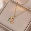 Разноцветное ожерелье с кулоном в форме сердца из циркония для женщин 2023, новая мода золотого цвета, цепочка из нержавеющей стали, кулон, ювелирные изделия, аксессуары для свадебной вечеринки