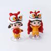 PVC Lion Dance Koi Boy Girl Doll Decoration New Year Miniature Ornaments  Car Interior Supplies