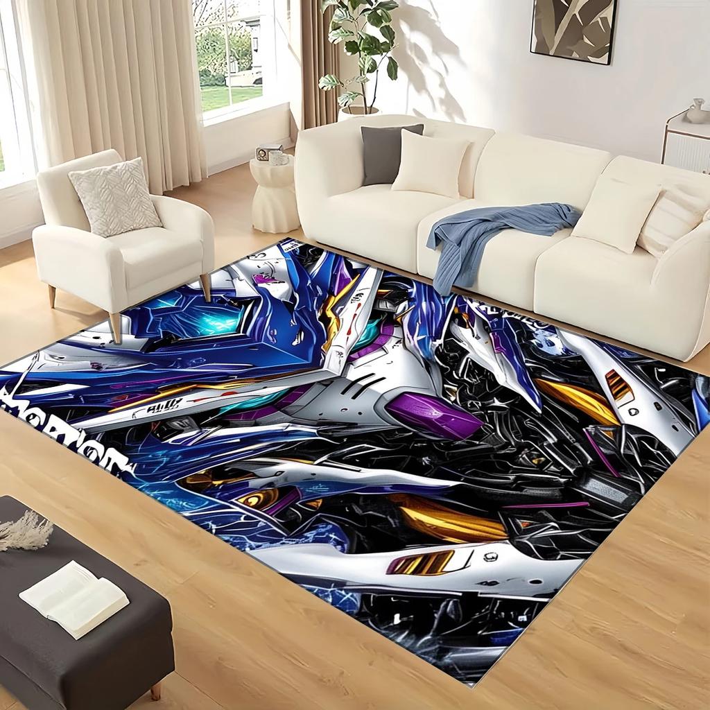 HD Robot GUNDAM Cartoon Carpet Rug for Living Room Bedroom Home Sofa Decoration,kids Play Non-slip Floor Mat Christmas Gift
