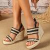 Новые летние эспадрильи на платформе с танкеткой, модные удобные женские пляжные сандалии для отдыха