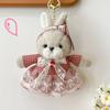 Rabbit Family Bunny Keychain with Clothes Plush Rabbit Key Ring  Jewelry Gifts