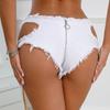 Women Low Waist Ripped Denim Shorts Super Short Panty Nightclub Girl Performance Hot Pants Jeans