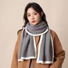 Thicken Knitted Scarfs Large Plush Neckerchief Simple Winter Scarf  Women