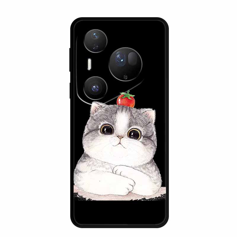 Для Huawei Pura 80 Ultra 5G Чехол Coque Мультяшный Кот Расписной Черный Силиконовый Мягкая Задняя Крышка Для Huawei Pura 80 Ultra Чехлы Оболочки