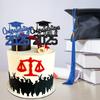 1pcs Congratulations Class of 2025 Graduation Cake Topper Glitter Congrats Grad Cap Cake Picks for Graduation Theme Party Decor