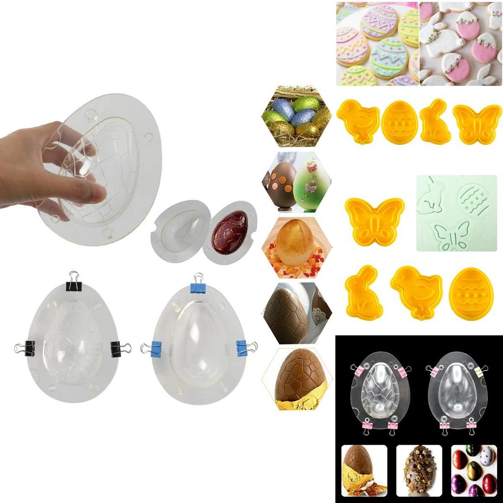 Большие 3D формы для шоколадных пасхальных яиц, прочные и многоразовые для приготовления выпечки