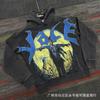 Premium Streetwear Hoodie With Rhinestone Embellishment Oversized Zip-Up Sweatshirt Men Cotton Blend Loose Fit