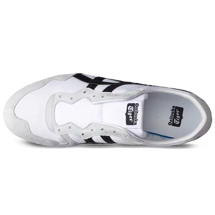 ONITSUKA TIGER Serrano Слипоны Удобные Прочные Нескользящие Легкие Низкие Повседневные Кроссовки Унисекс Черный Белый 1183A238-100