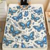 1PC Jewel Butterfly Print Flannel Blanket, High quality All Seasons, Home Decor, Warmth and Comfort, Perfect for Christmas Gifts