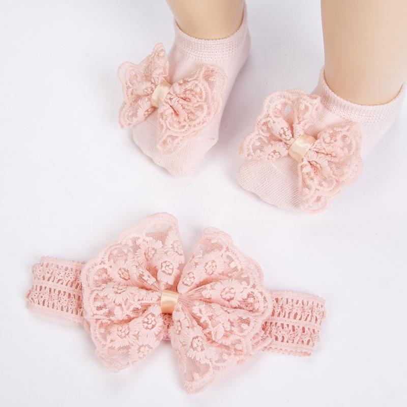 Breathable Infant Headwrap Headband with Anti Slip Silicone Socks Lovely Baby Accessories 0 To 12 Months Gift