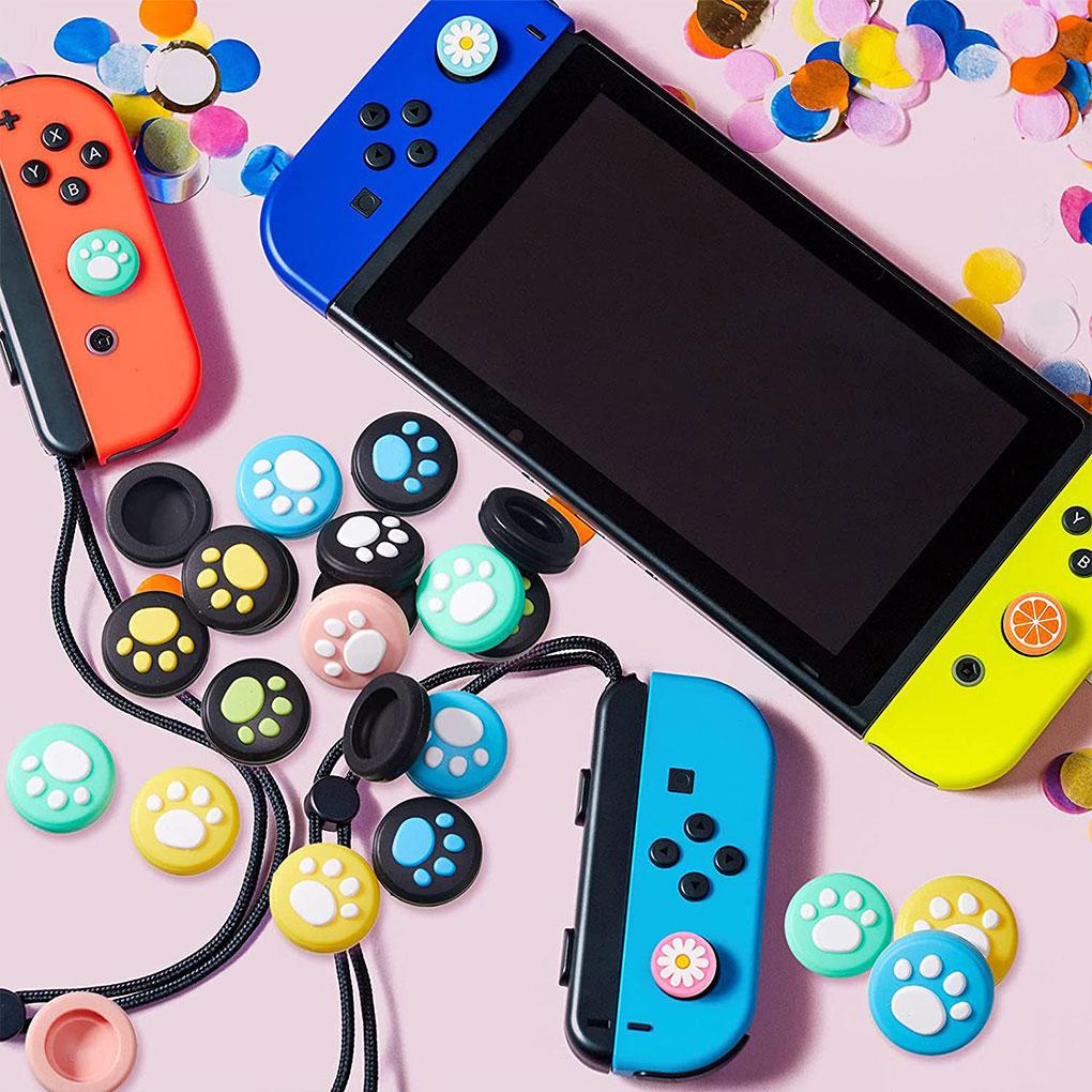 Колпачки для стиков противоскользящие полезные чехлы для джойстиков в форме кошачьей лапки аксессуары для контроллеров видеоигры для домашнего использования