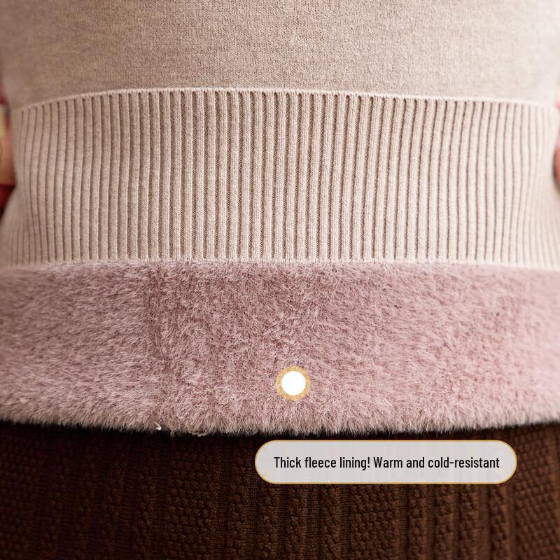 Пастельный женский плюс бархатный теплый вязаный пуловер свитер