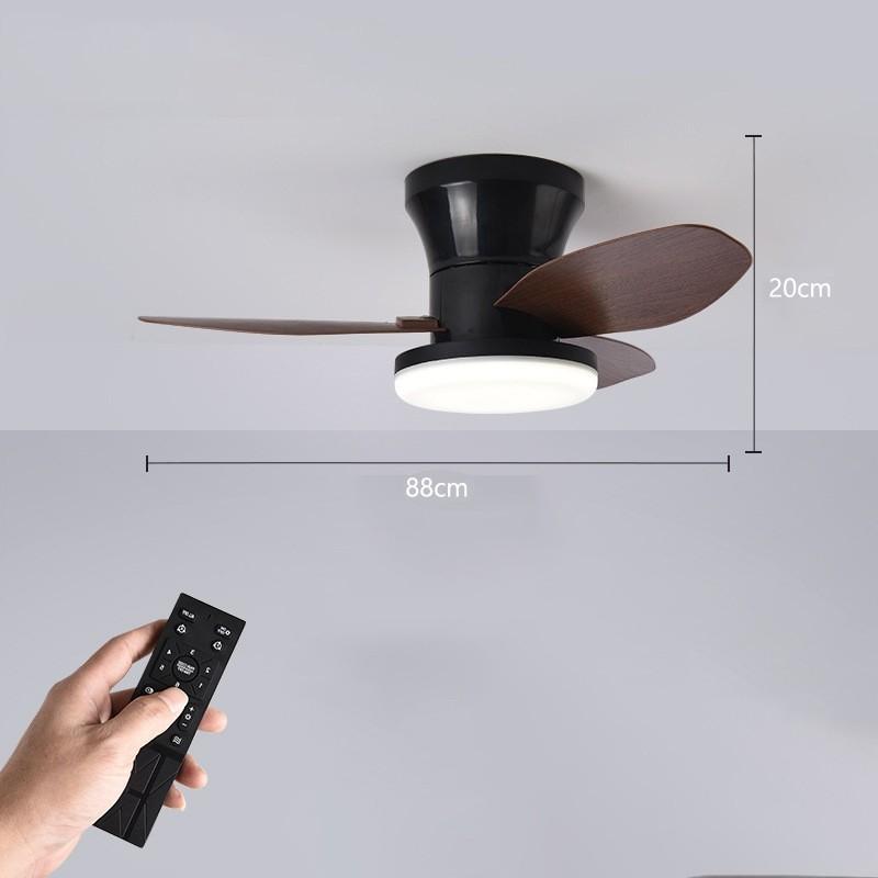 Household Frequency Conversion Ceiling Fan Light Kitchen Bedroom 3 Colors Light Adjustable Electric Ceiling Fan Lamp
