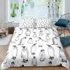 Penguin Duvet Cover Set Antarctic Animals Bedding Set For Kids Boys Girls Cartoon Style King Size Winter Theme Comforter Cover