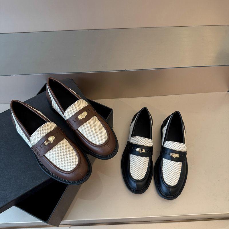 Премиальный комфорт, повседневный британский стиль, одинарная обувь, женская весна-лето, новая, в ретро-стиле, универсальная, с круглым носком, женская