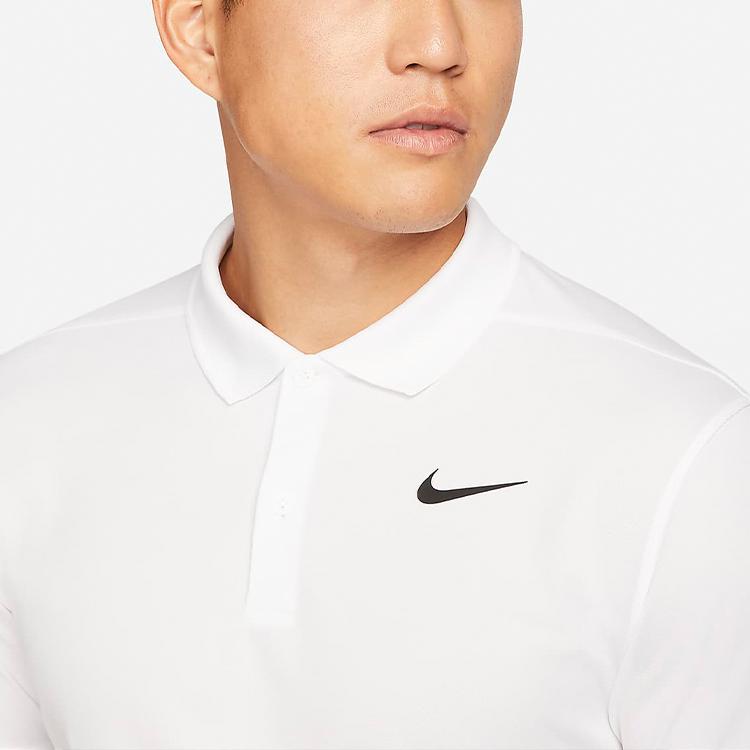 Nike Повседневная дышащая однотонная рубашка-поло для гольфа с коротким рукавом, мужские топы белого цвета DH0827-100