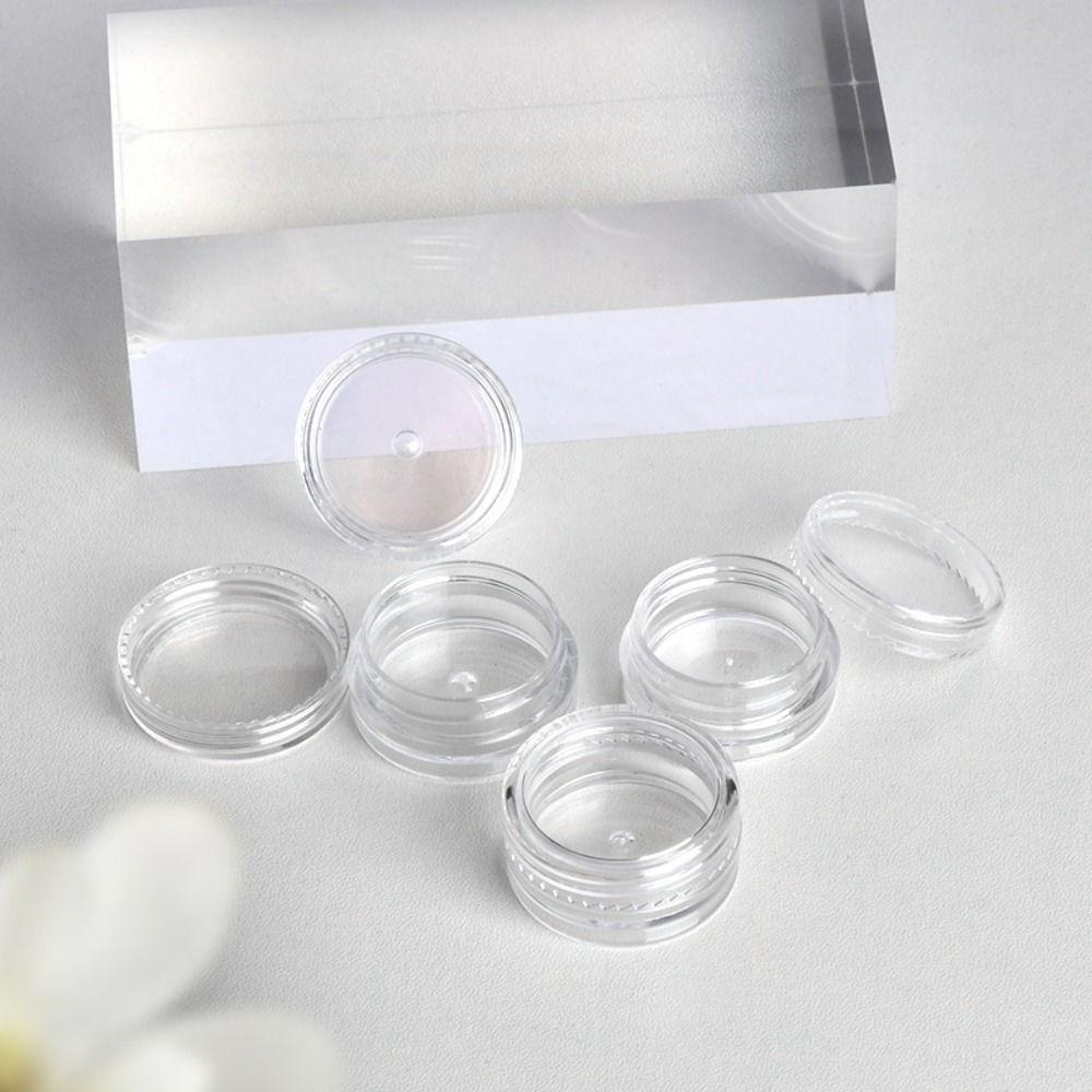 Portable Cream Jar Transparent Clear Can Tin Makeup Pot Cosmetic Bottles  for Nail Polish Skincare