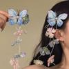 Pearl Fabric Flower Butterfly Fringed Hairpin Temperament Atmosphere Versatile Duck Bill Clip Fashion Niche Sweet Hair Accessories