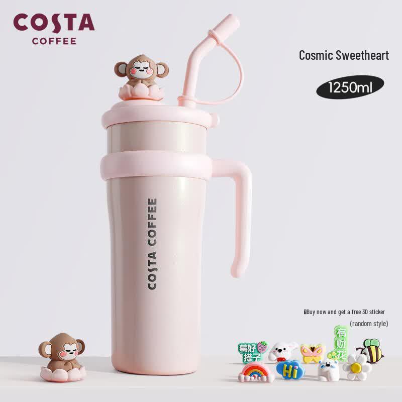 Стакан-термос COSTA из нержавеющей стали 316L с трубочкой