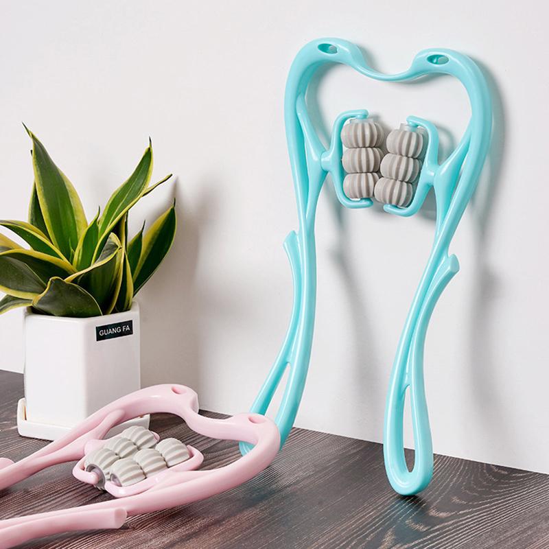 Массажер для шейного отдела позвоночника, ручной зажим для шеи, многофункциональный разминающий роликовый массажер с 6 шариками для расслабления плеч и шеи