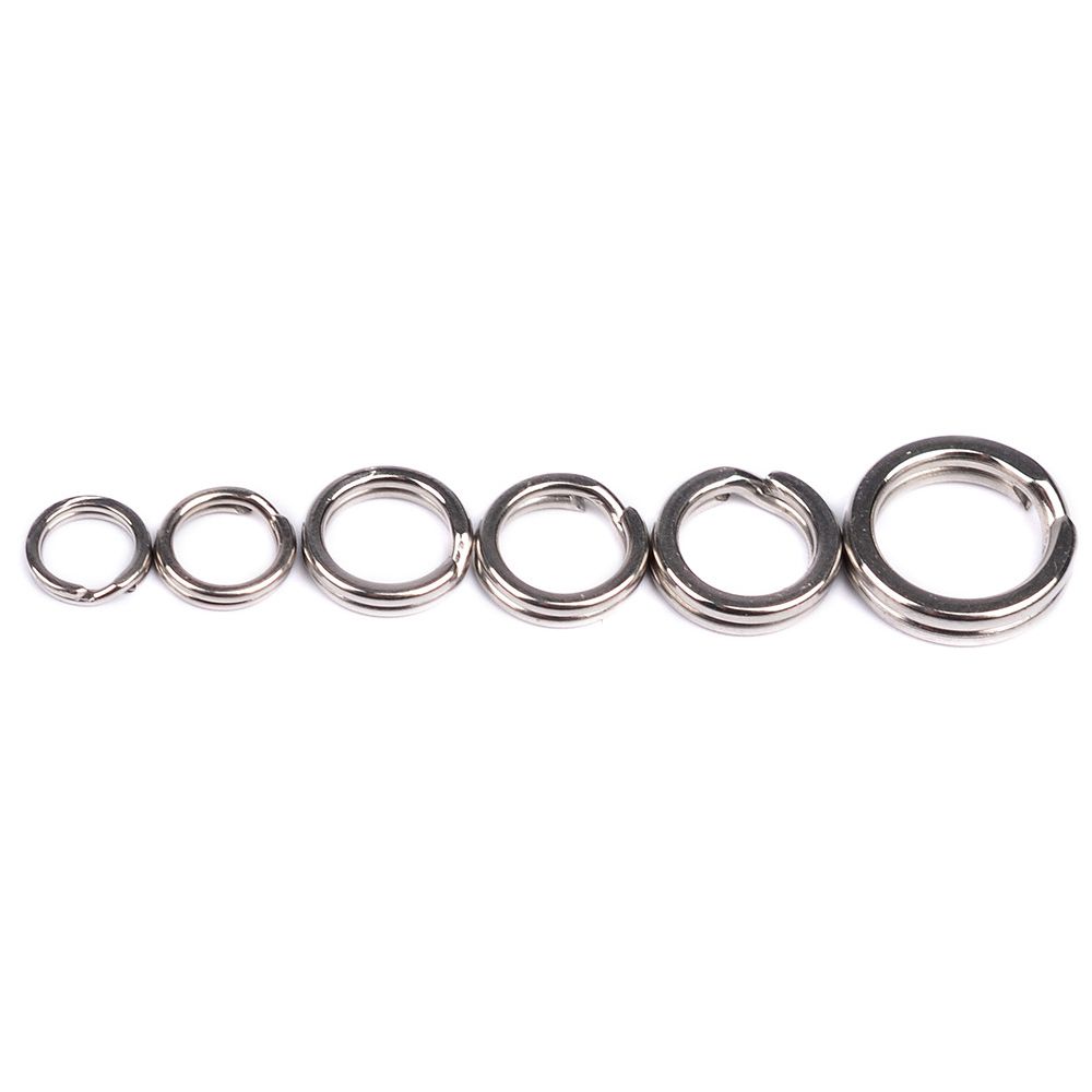 100pcs Hot Line Tackle 3#-8# Swivel Snap Fishing Split Rings Fish Connector Stainless Steel