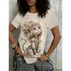 Женский летний модный топ с коротким рукавом Sweetwear Милый принт с рисунком кошки Повседневный наряд для свидания Футболки Женские футболки Одежда Женская