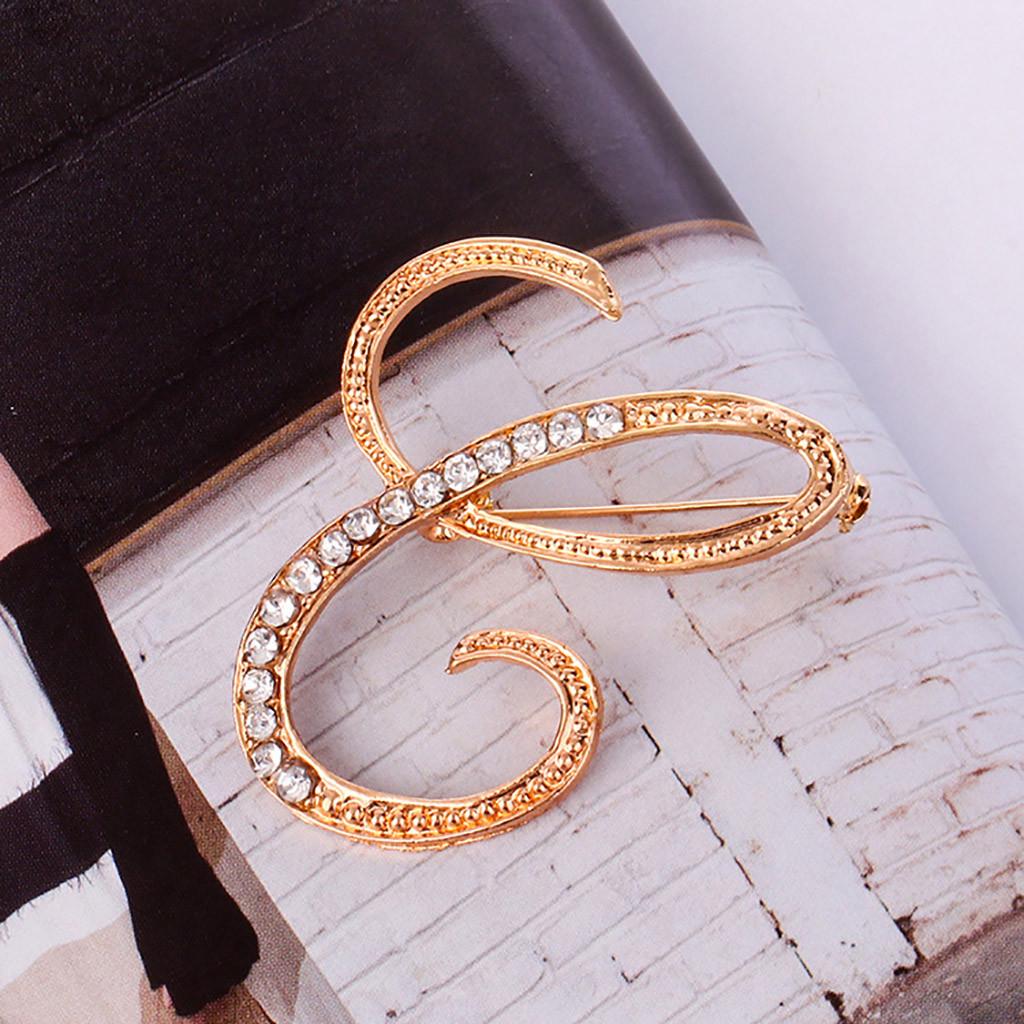 1 шт. Пара любовь подарки кристалл 26 английских букв брошь булавка мемориальные украшения