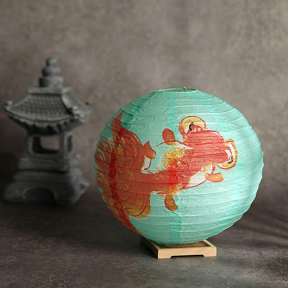 Retro Paper Mid-Autumn Lantern Glowing Hanging Paper Lantern Three-dimensional Handmade Street