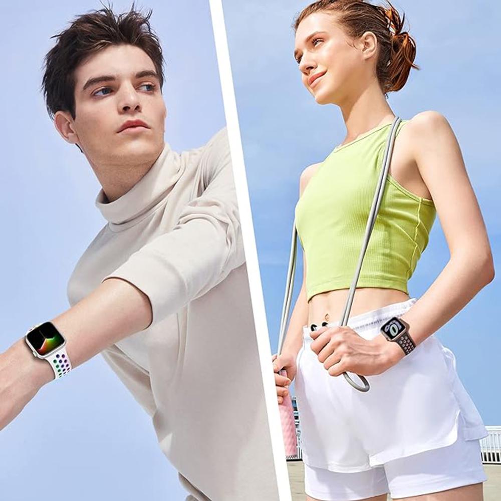 KALEBOL Для Apple Watch 10 46мм/Ultra 2/Ultra 49мм/9 8 7 45мм/SE (2023) SE (2022) SE 6 5 4 44мм/3 2 1 42мм Силиконовый ремешок для часов