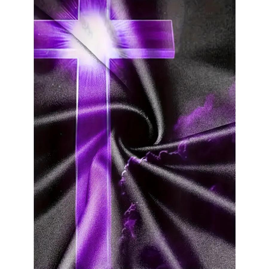 Mens Graphic Crew Neck Geometric Pattern Tee Soft Comfortable Slight Stretch Short Sleeve Regular Fit for Pajamas Everyday Wear