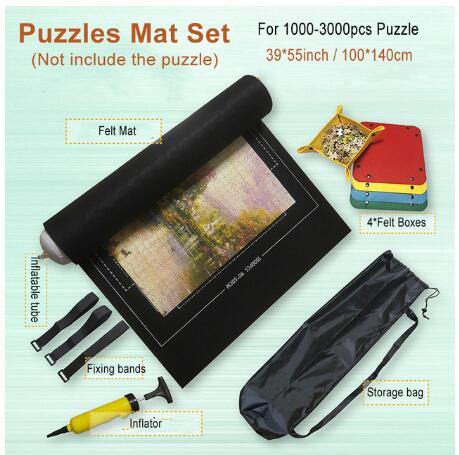 Puzzles Mat Jigsaw Roll Felt Mat Play Mat Puzzles Blanket For Up To1500/3000Pcs Puzzle Accessories Portable Travel Storage Bag