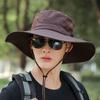 Outdoor leisure bucket hat women sunscreen men fishing mountaineering summer eaves cover face travel foldable sun hat