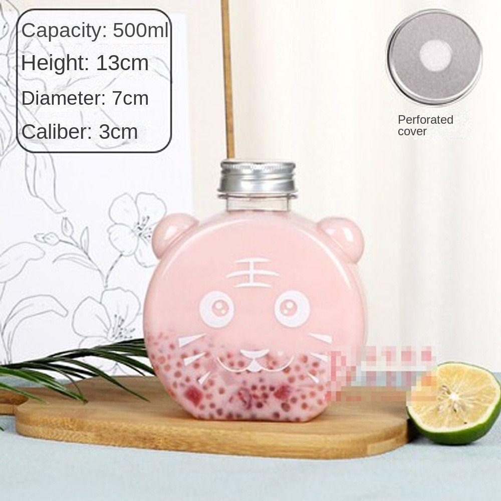 2 шт. с крышками, бутылка для воды, одноразовые прозрачные бутылки для напитков с медведем, милый контейнер для меда, вечеринка