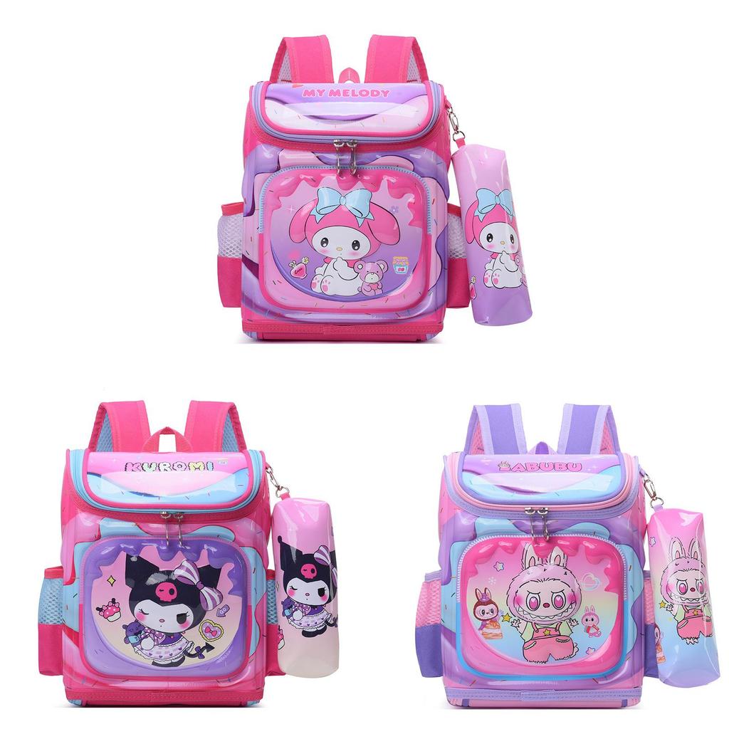 Batman Melody Sofia Labubu Elsa Kuromi Iron Man Backpack With Air Cushion Straps For Middle Class Boys And Girls