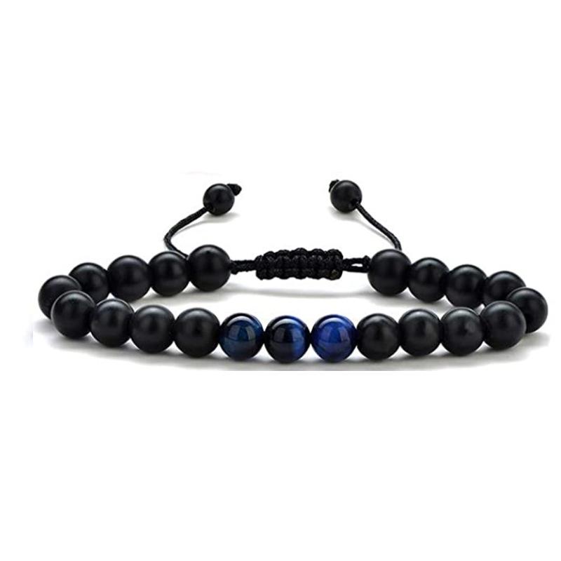 8 мм модная и минималистичная серия ручная цепочка из лавового камня матовый камень плетение регулируемый браслет украшения подарок